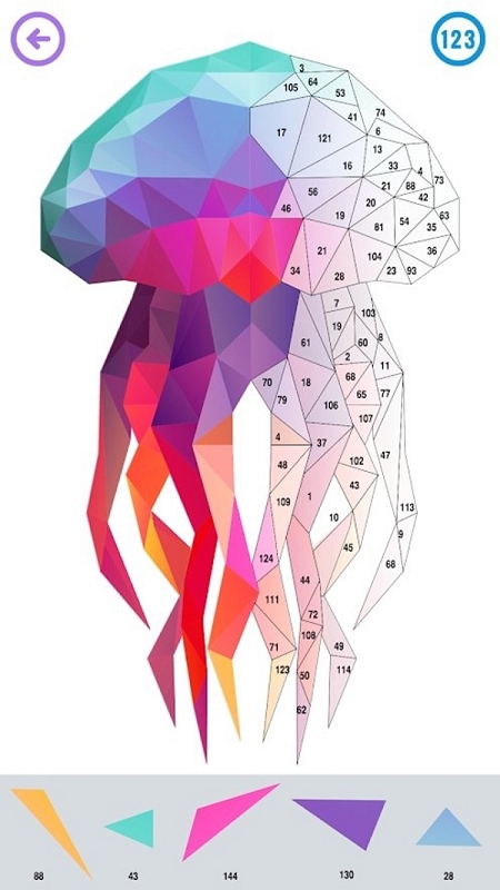 按數字顏色拼圖破解游戲(圖二)