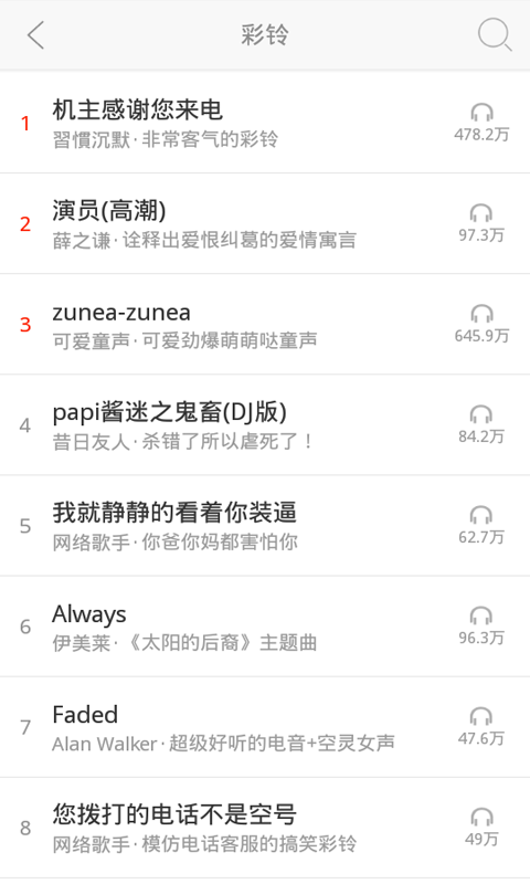 免费热门铃声(图3)