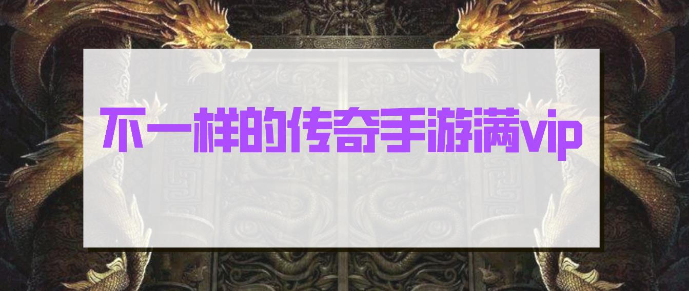 不一样的传奇手游满vip