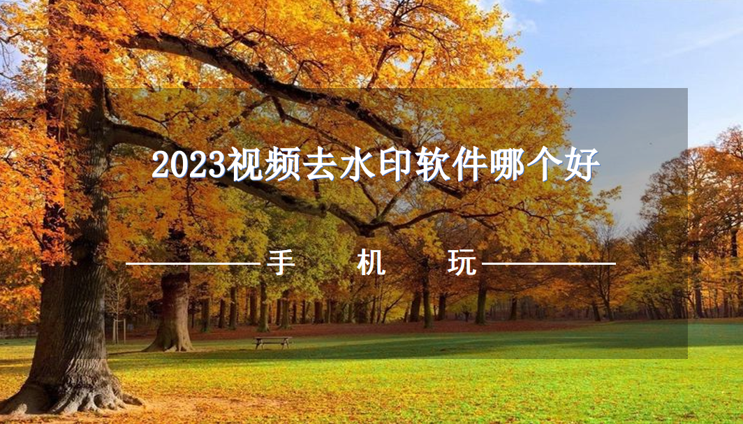 2023视频去水印软件哪个好-视频去水印无痕迹的软件下载