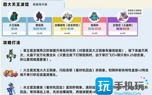 宝可梦朱紫四大天王怎么打 宝可梦朱紫四大天王打法分享