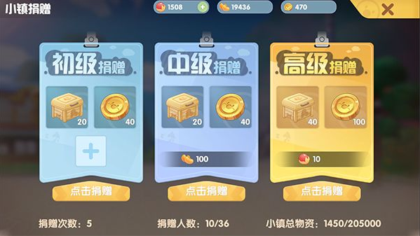 摩尔庄园手游小镇捐赠有什么用