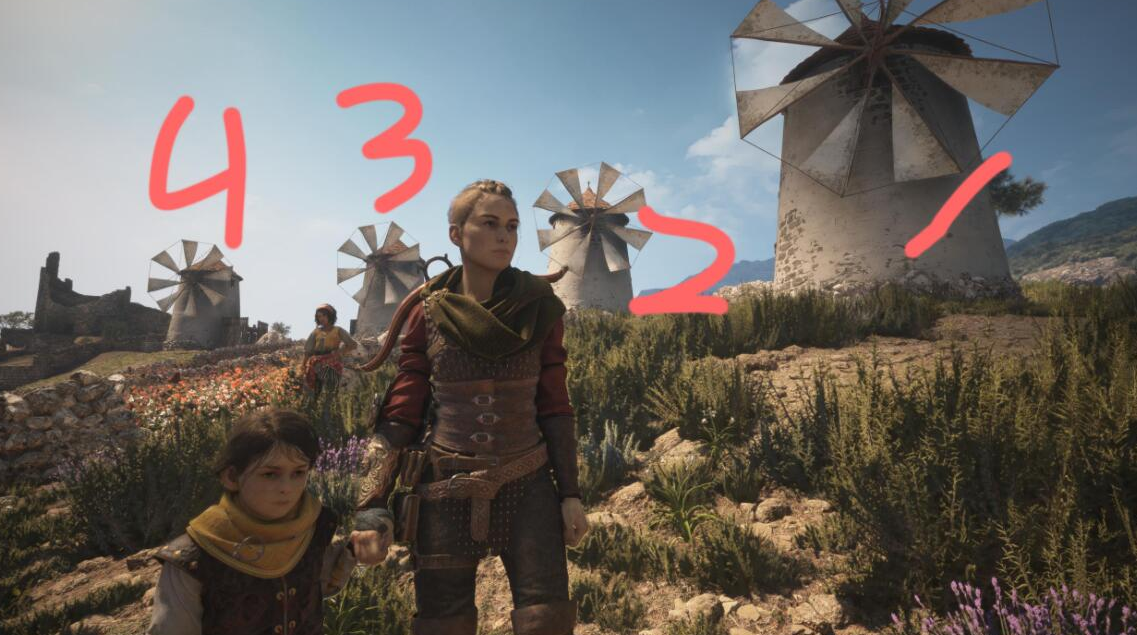 瘟疫传说安魂曲在第九章中玩家可以拿到神秘装备护臂,但是要先进入一个隐藏的洞穴,有些玩家不知道瘟疫传说安魂曲第九章隐藏山洞怎么玩,这里给大家带来了瘟疫传说安魂曲第九章隐藏山洞玩法攻略,一起来看下文中具体介绍吧。 第九章隐藏山洞玩法攻略 第九章跟索菲亚一起探索岛的时候不要做主线,先到处转,看到远处的风筝就向风筝方向去,如图: 来了之后可以看到四个风车,依次打开门,方法不赘述了,很简单,里面都有材料可以拿,前三个都是转的,可以关了,第四个本身是不转的,可以让它转。 在第二个和第三个风车中间有一堆半圆石环,从这里向下走。 走下去之后可以看到右手边有一个小洞口可以下去。 进入之后,一直往前会看到一面石壁,上面画了一个风车。 发生对话之后,回到风车那里,现在应该是1、2、3不转,4转。这时候去让3号风车转动,能听到远处传来声音,会有索菲亚跟你对话。回到刚刚的山洞,石门就打开了。走到最里面有两个大宝箱和一个护臂,可以加快生命恢复速度。 两个宝箱里应该是有两个工具和一些零件,其他的没注意看,主要是那个护臂比较有用。 护臂是长这个样子的,还挺好看,有点像古董,另外护臂无法升级。 以上就是关于瘟疫传说安魂曲第九章隐藏山洞玩法攻略的详细介绍,到第九章后不知道怎么进山洞的网友可以看下上面的步骤,希望对大家游戏有帮助。 瘟疫传说安魂曲第九章隐藏山洞玩法攻略