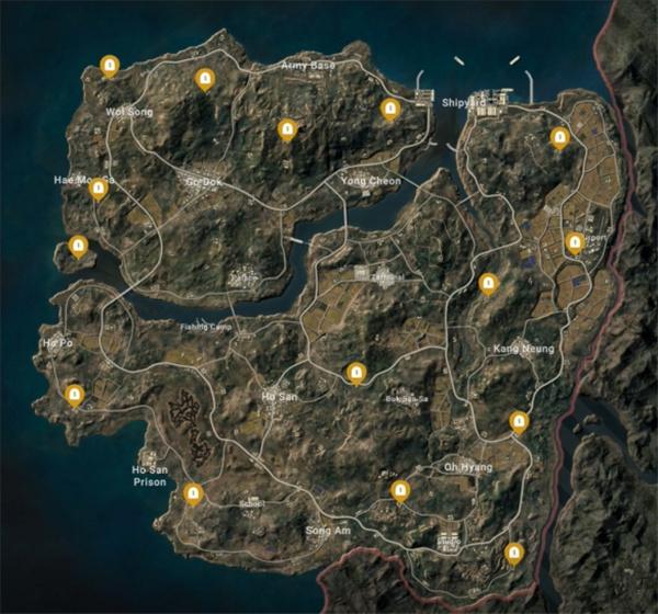 pubg全地图密室位置高清大图一览