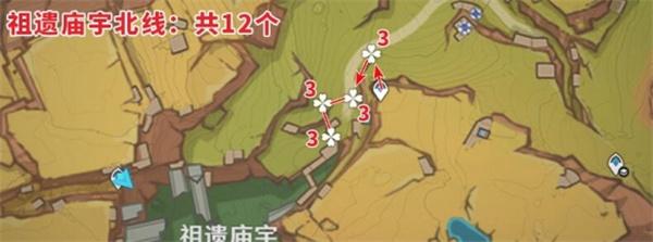 原神青蜜莓采集路線圖攻略