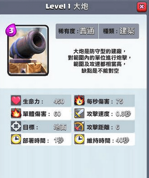 《皇室战争》加农炮更新后评测攻略