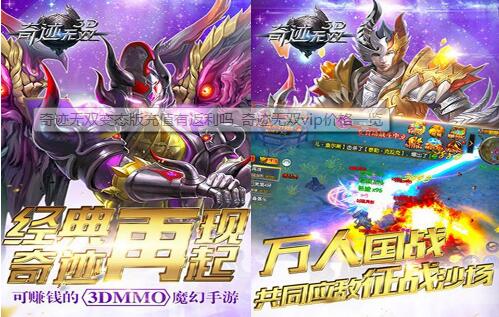 奇迹无双变态版充值有返利吗_奇迹无双vip价格一览