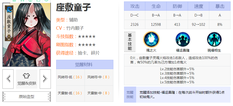 阴阳师座敷童子怎么样_阴阳师座敷童子介绍