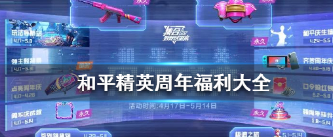 和平精英周年庆有什么福利_和平精英周年福利大全
