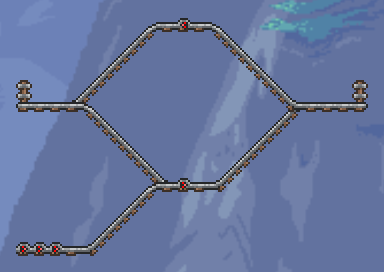 泰拉瑞亚菱形矿车轨道怎么铺_菱形矿车轨道铺法介绍