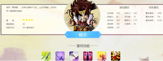 《水浒Q传》手游星将杨志评测分析攻略