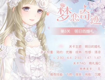 奇迹暖暖梦恋奇迹第5关怎么过_明日的婚礼高分搭配攻略
