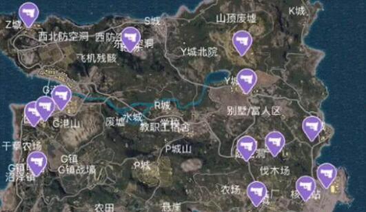 绝地求生刺激战场哪里有枪_绝地求生地图枪分布位置