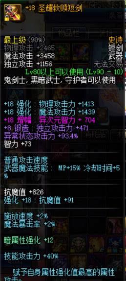 DNF国服第一增幅18圣耀短剑现世 旭旭宝宝屈居“国服第二短”