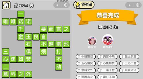 成语小秀才第204关答案详解