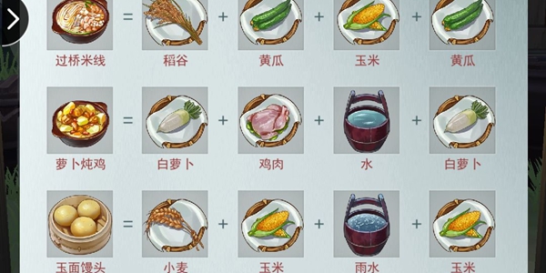 江湖悠悠食谱有哪些_江湖悠悠食谱大全