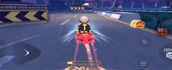 跑跑卡丁车手游在喷泉顶起的平台附近的宝藏在哪