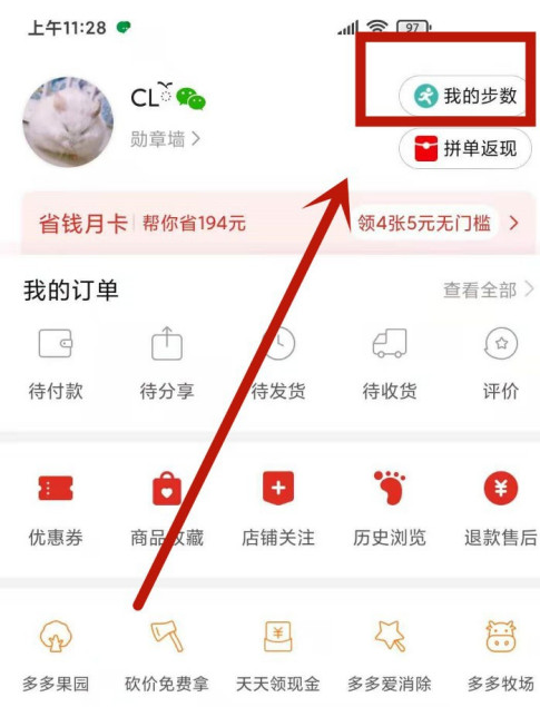 拼多多怎么打开步数记录_我的步数开启步骤一览