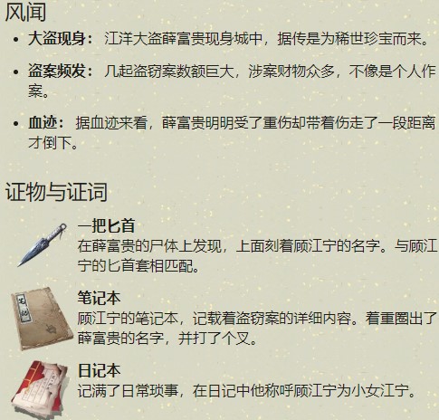 天涯明月刀手游顾江宁案怎么破