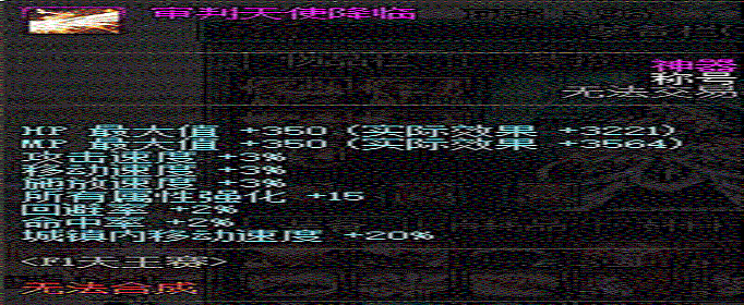 DNF审判天使降临称号属性是什么