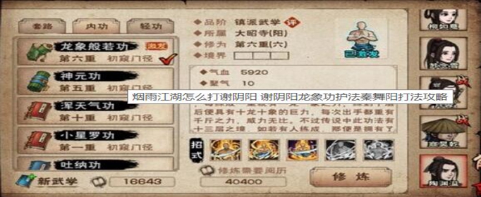烟雨江湖龙象功护法怎么打
