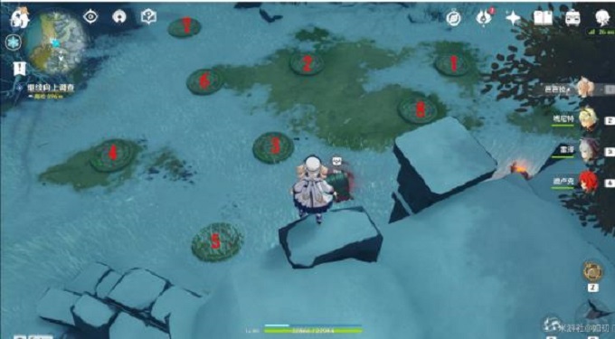 原神雪山8个圆盘顺序