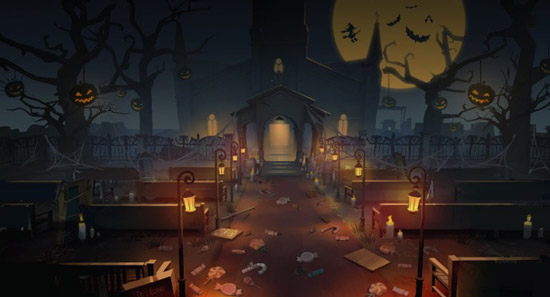 《第五人格》万圣节红教堂地图欣赏 万圣节氛围浓烈